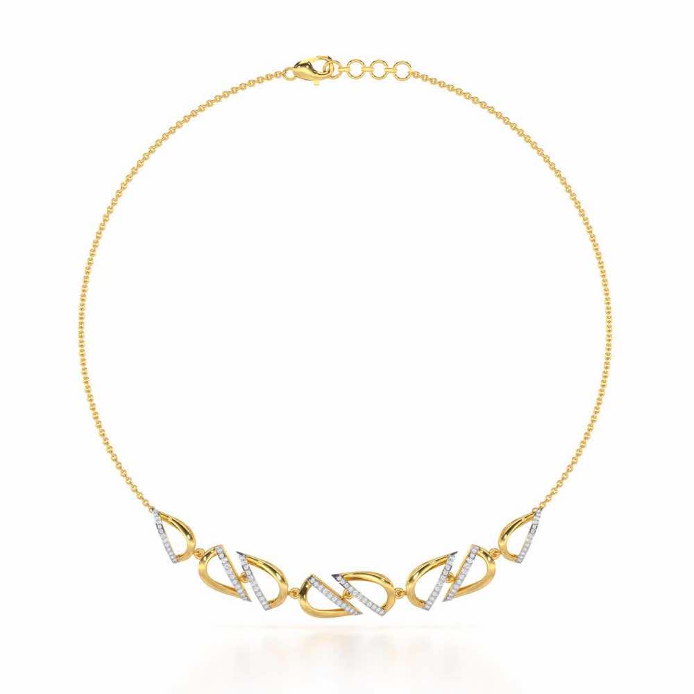 Opulent Melody Silver Necklace - Yellow Gold - Image 2