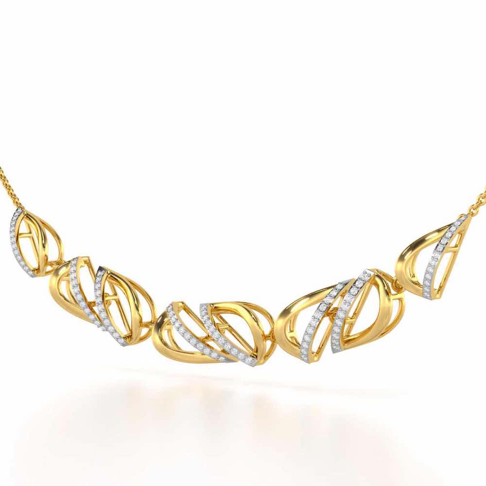 Opulent Melody Silver Necklace - Yellow Gold - Image 3