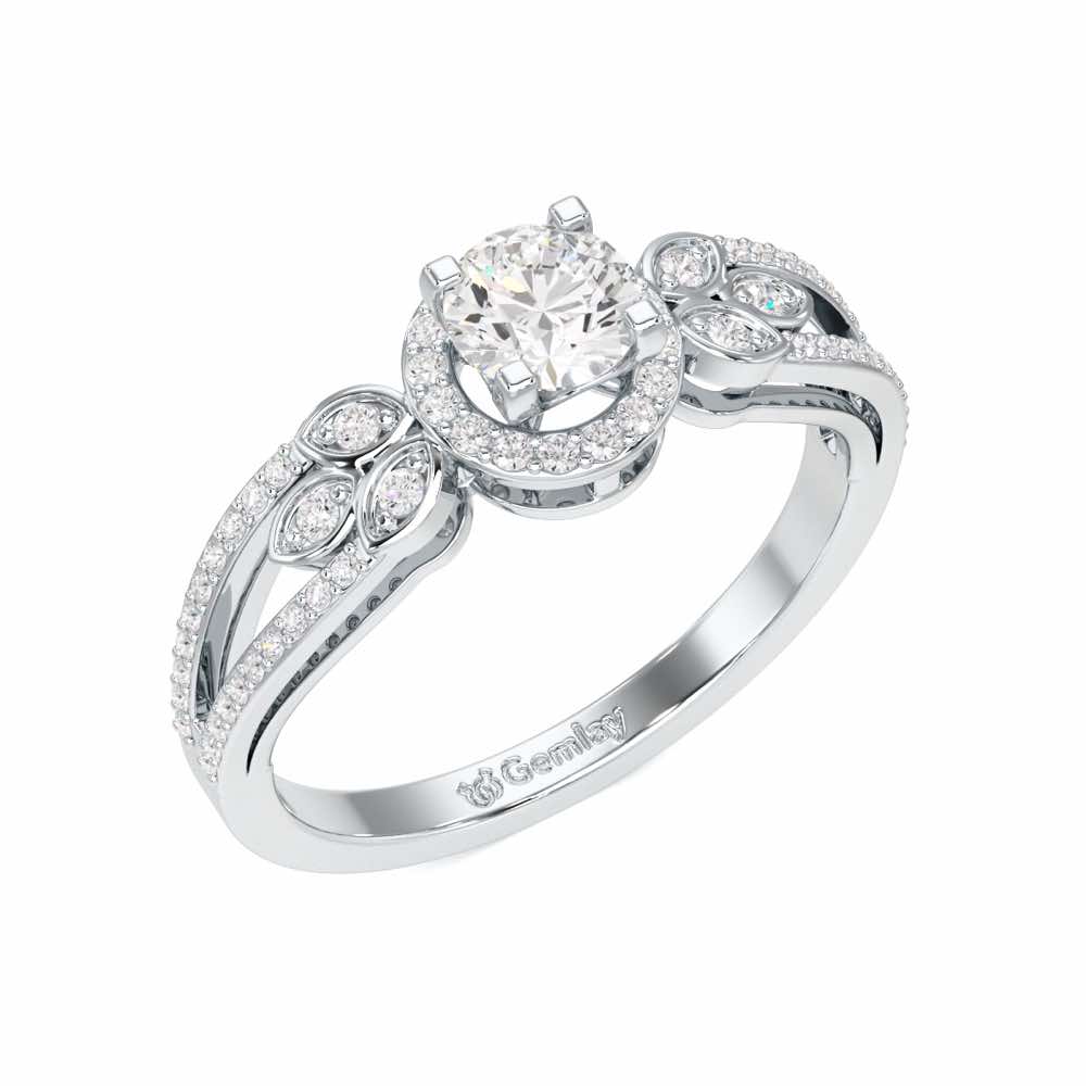 Opulent Radiance Solitaire Ring - White Gold - Image 1