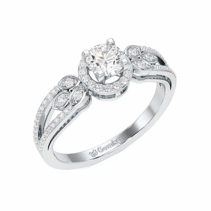 Opulent Radiance Solitaire Ring - White Gold - Image 1