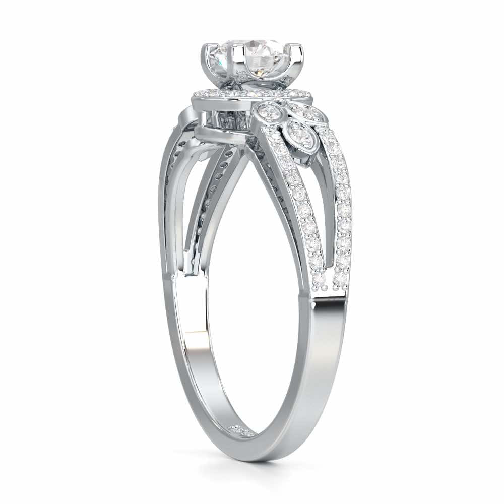 Opulent Radiance Solitaire Ring - White Gold - Image 3