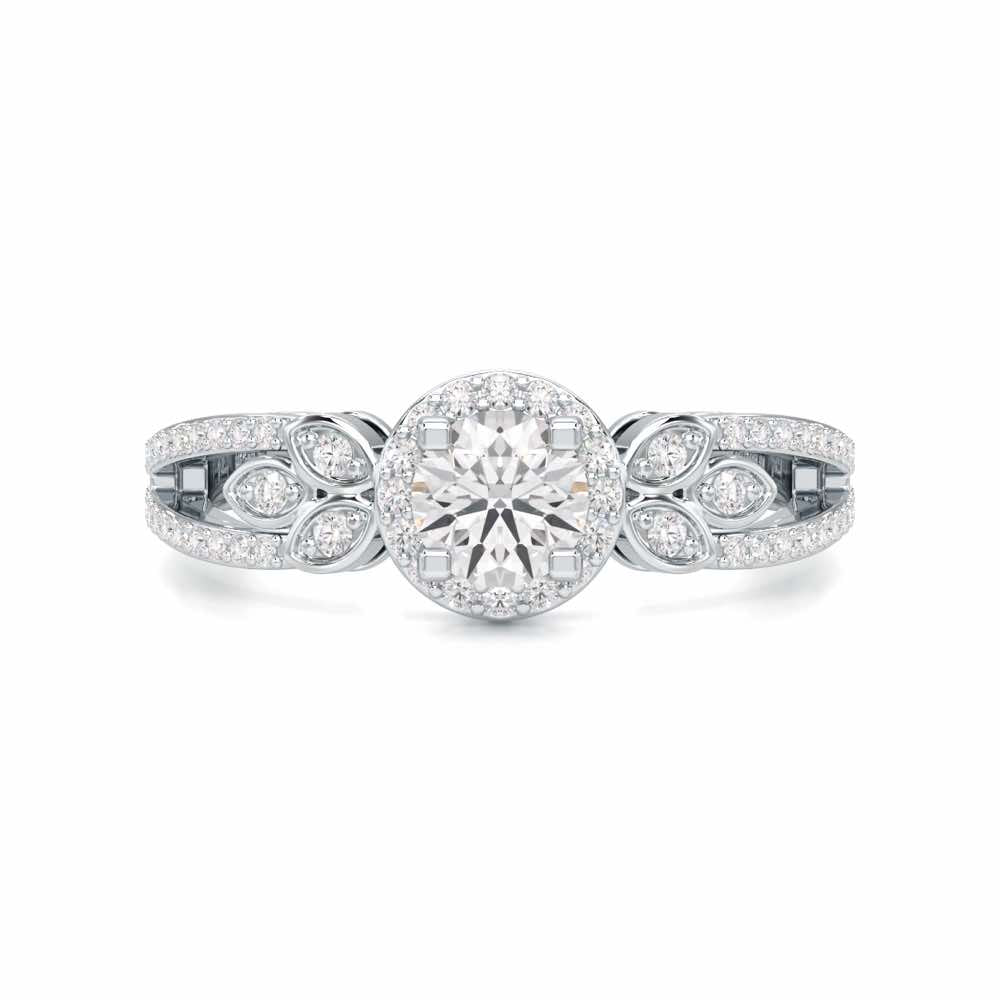 Opulent Radiance Solitaire Ring - White Gold - Image 4