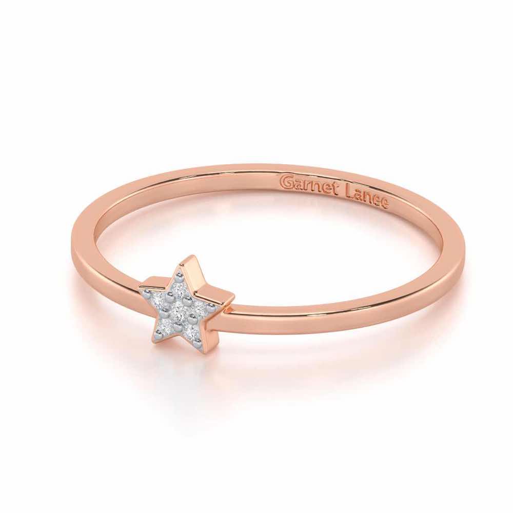 Opulent Star Silver Ring - Rose Gold - Image 2