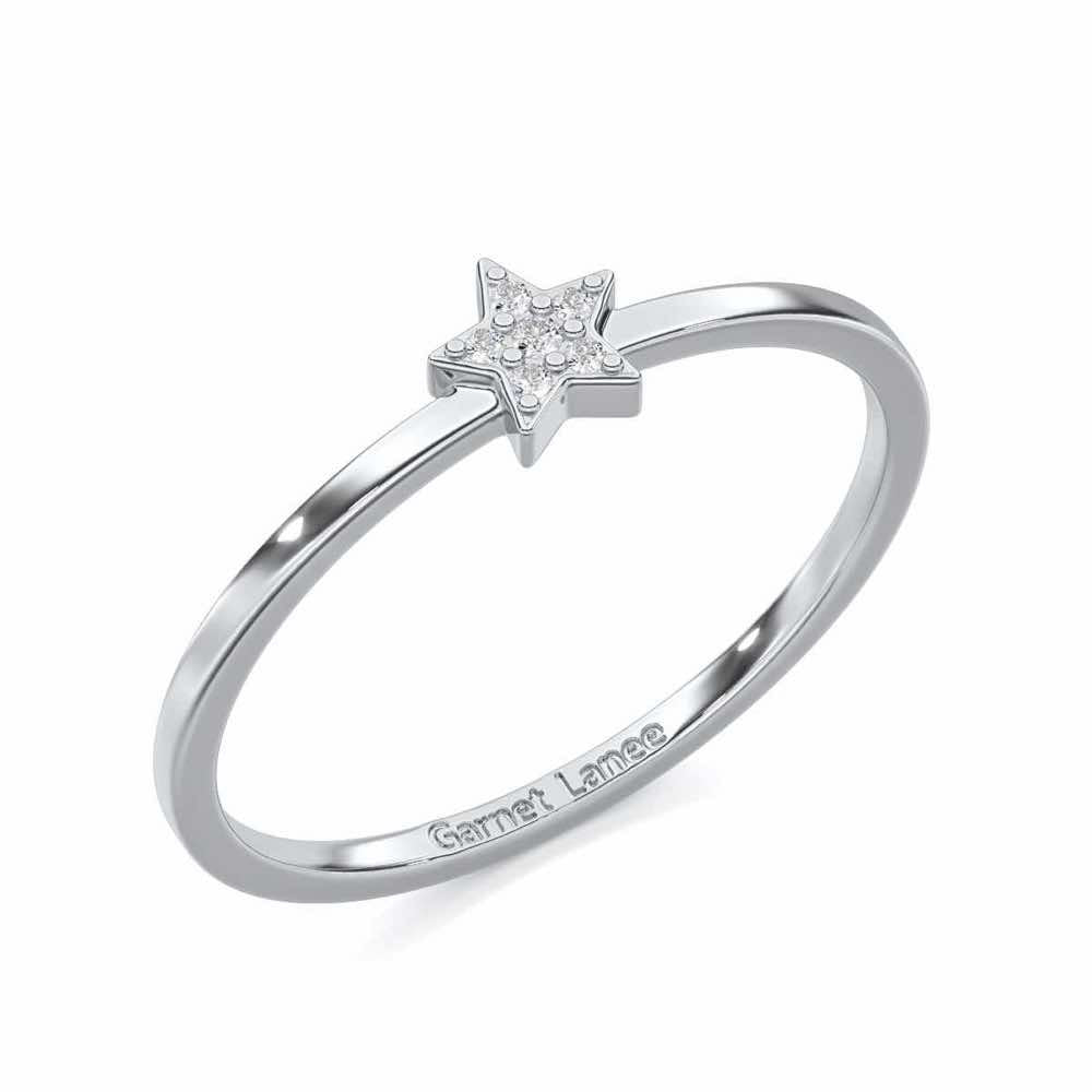 Opulent Star Silver Ring - White Gold - Image 1