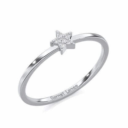 Opulent Star Silver Ring - White Gold - Image 1