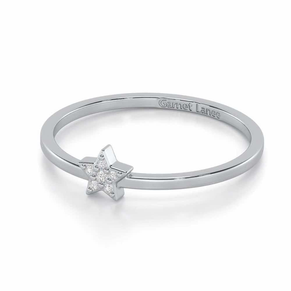 Opulent Star Silver Ring - White Gold - Image 2