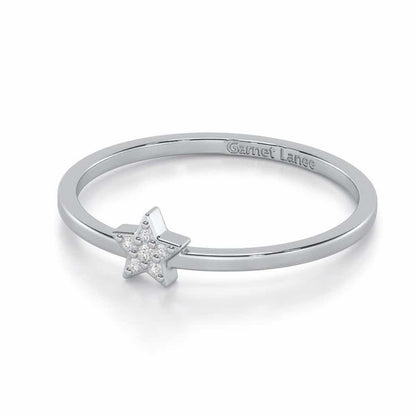 Opulent Star Silver Ring - White Gold - Image 2