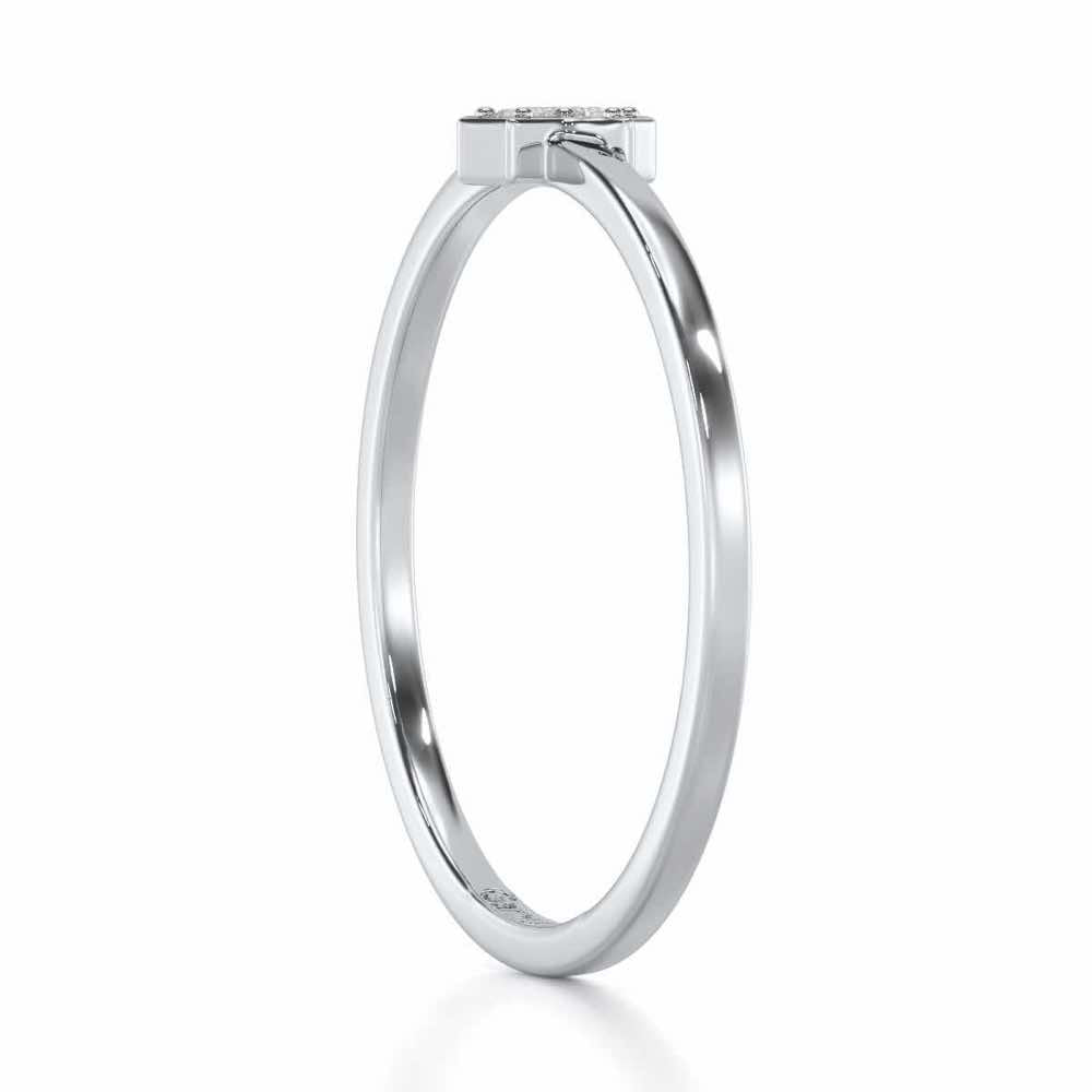 Opulent Star Silver Ring - White Gold - Image 3