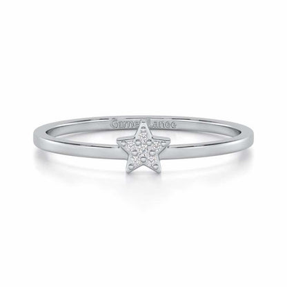 Opulent Star Silver Ring - White Gold - Image 4