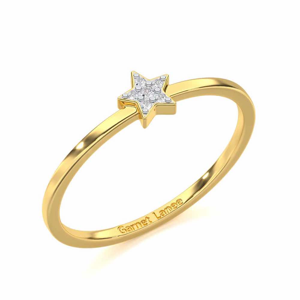 Opulent Star Silver Ring - Yellow Gold - Image 1
