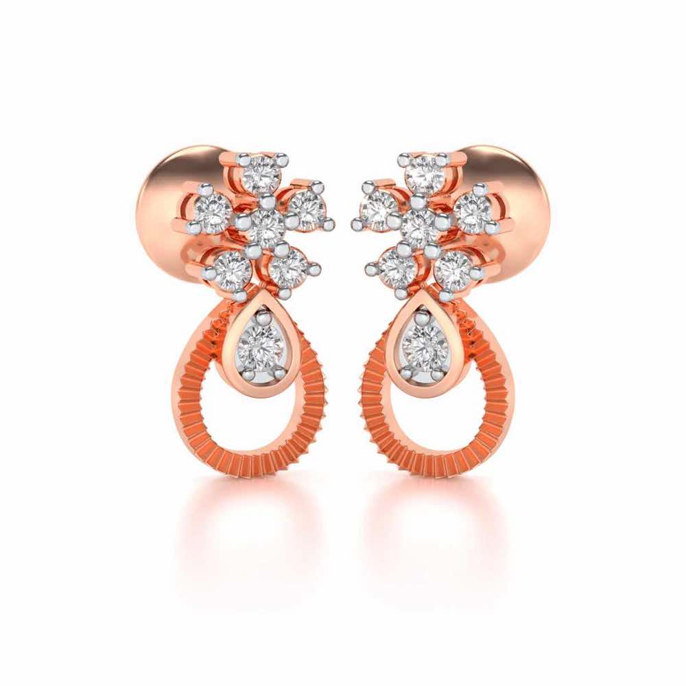 Orient Silver Earrings - Rose Gold - Image 2