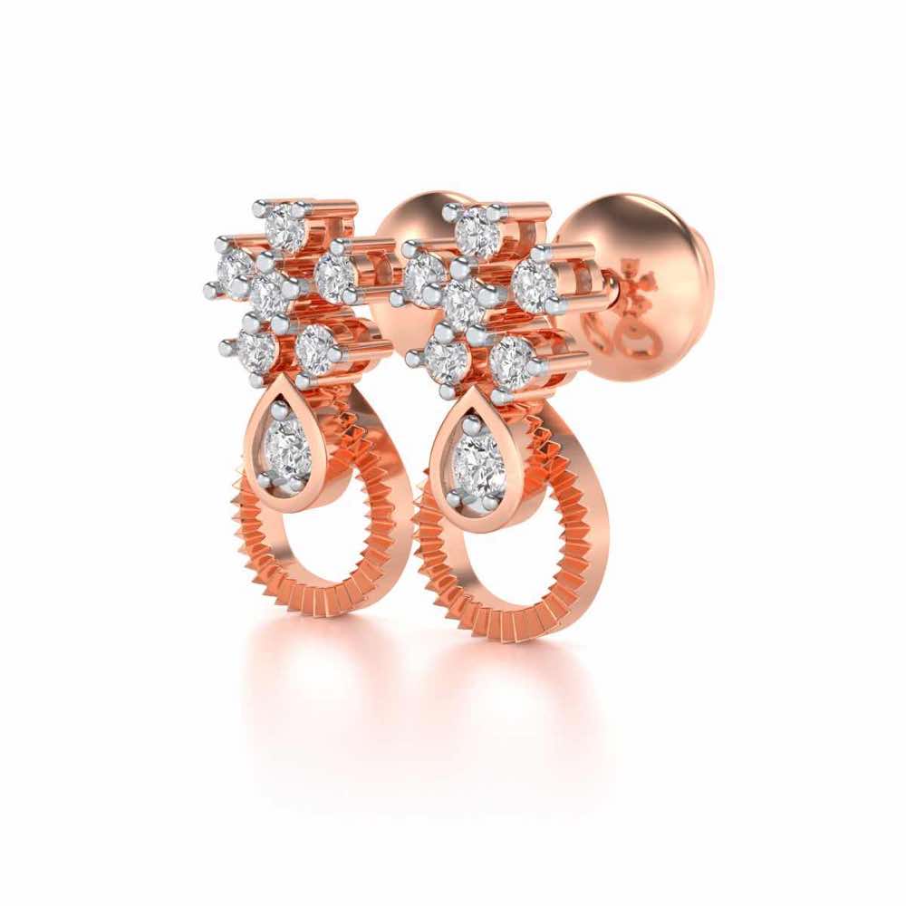 Orient Silver Earrings - Rose Gold - Image 3