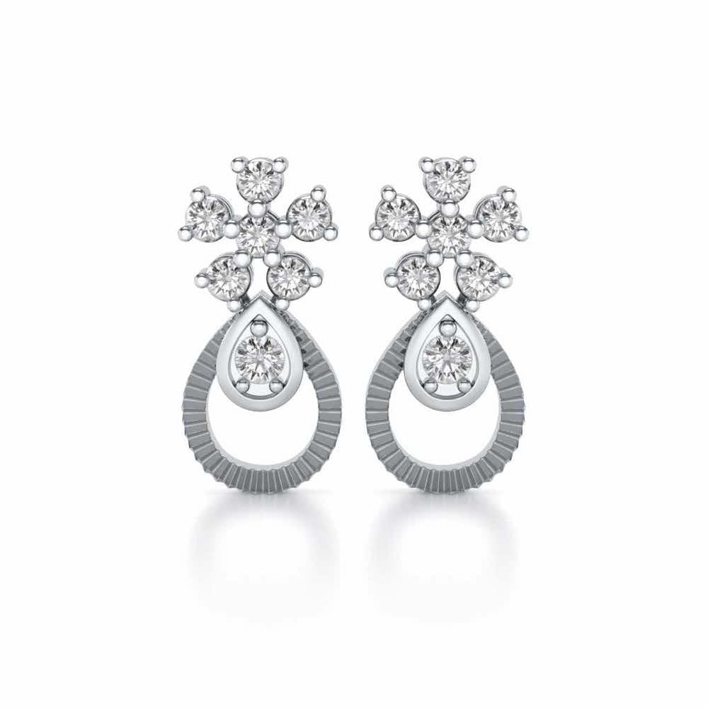 Orient Silver Earrings - White Gold - Image 1