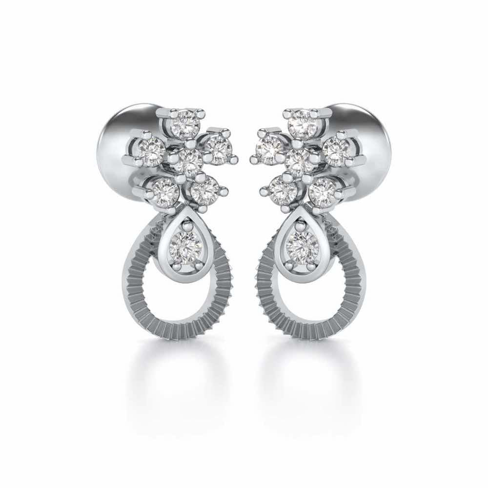 Orient Silver Earrings - White Gold - Image 2