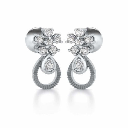 Orient Silver Earrings - White Gold - Image 2