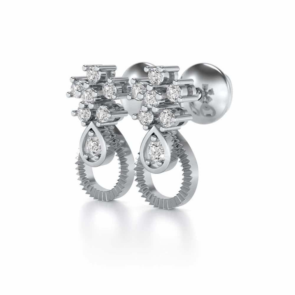 Orient Silver Earrings - White Gold - Image 3