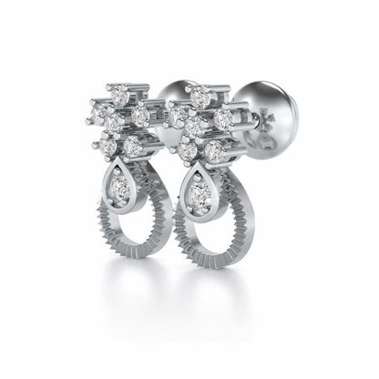 Orient Silver Earrings - White Gold - Image 3