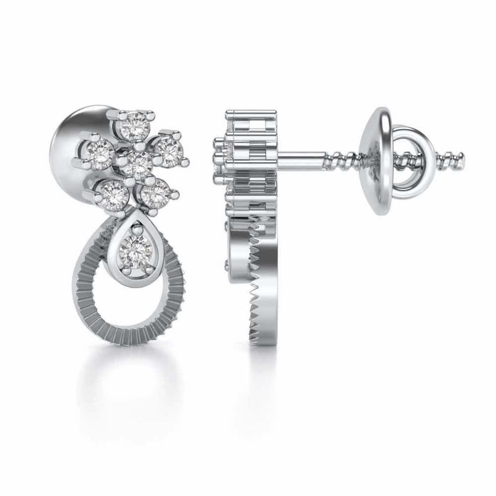 Orient Silver Earrings - White Gold - Image 4