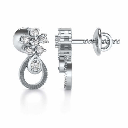 Orient Silver Earrings - White Gold - Image 4