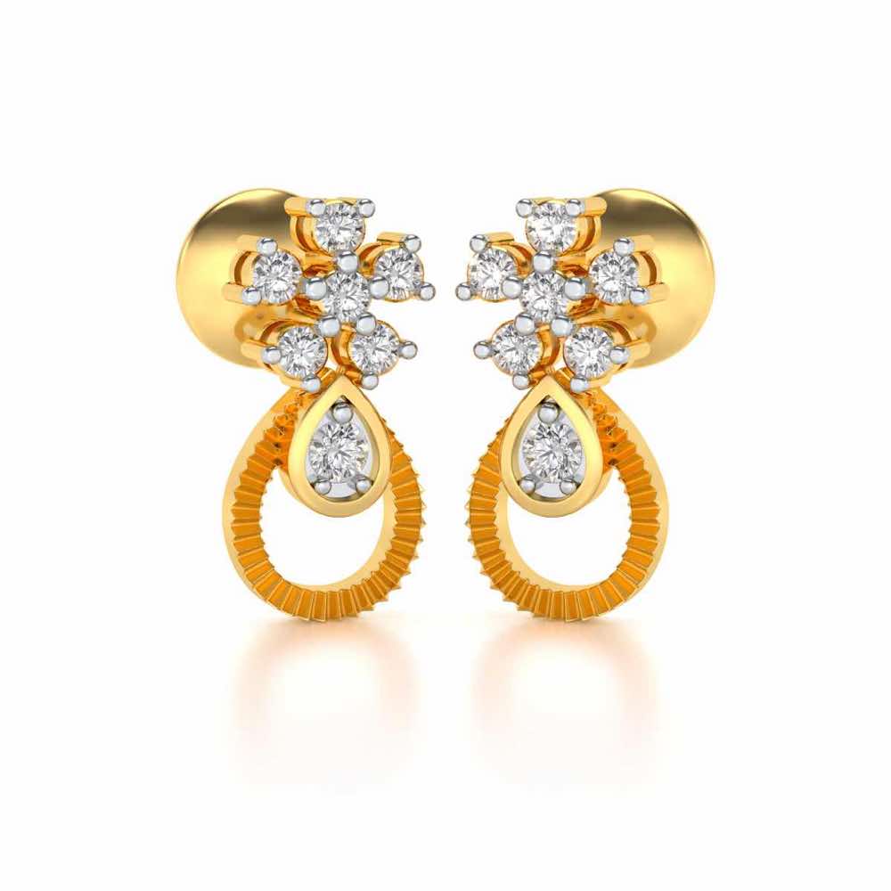 Orient Silver Earrings - Yellow Gold - Image 2