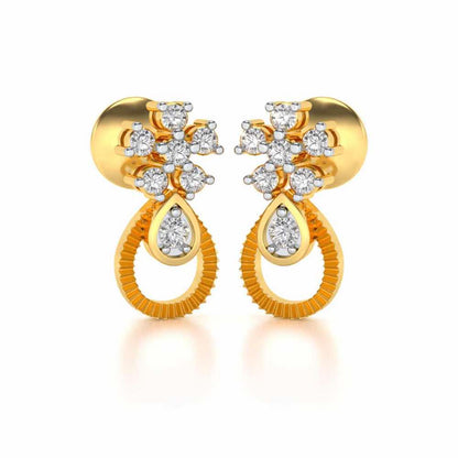 Orient Silver Earrings - Yellow Gold - Image 2