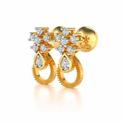 Orient Silver Earrings - Yellow Gold - Image 3