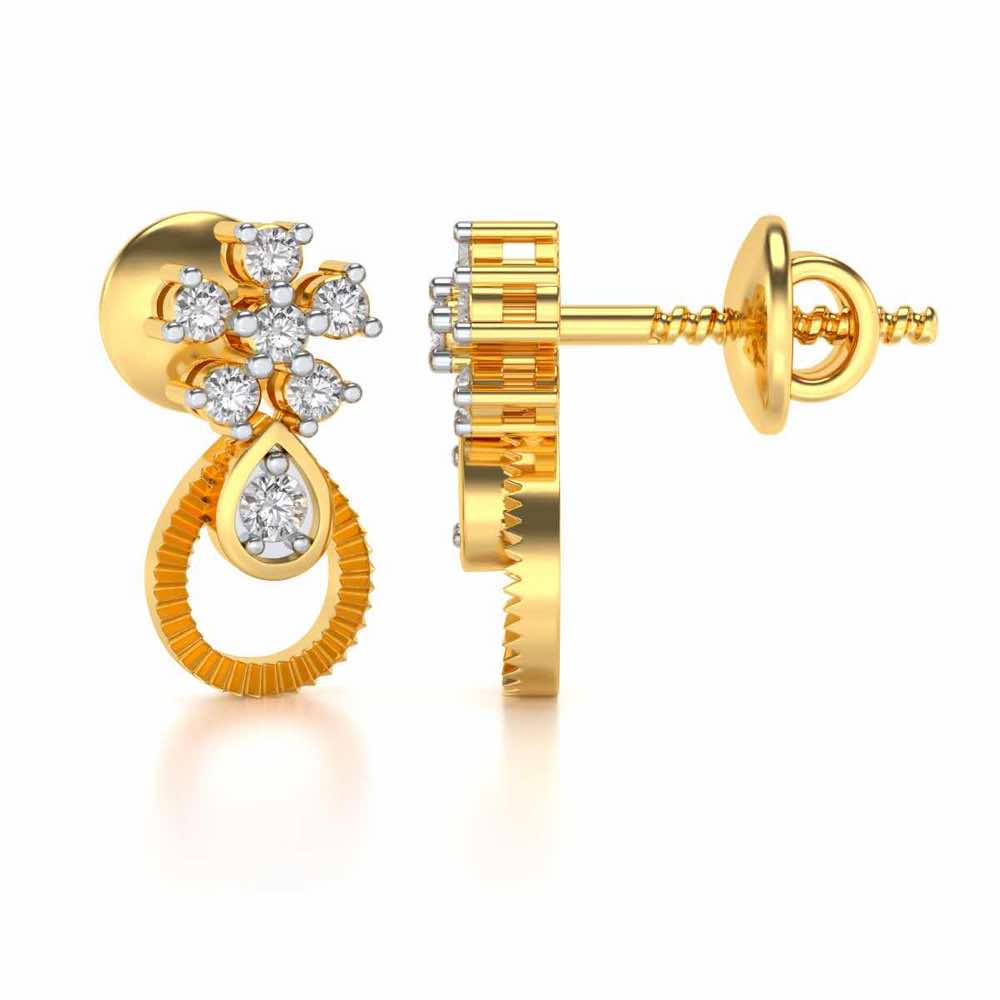 Orient Silver Earrings - Yellow Gold - Image 4