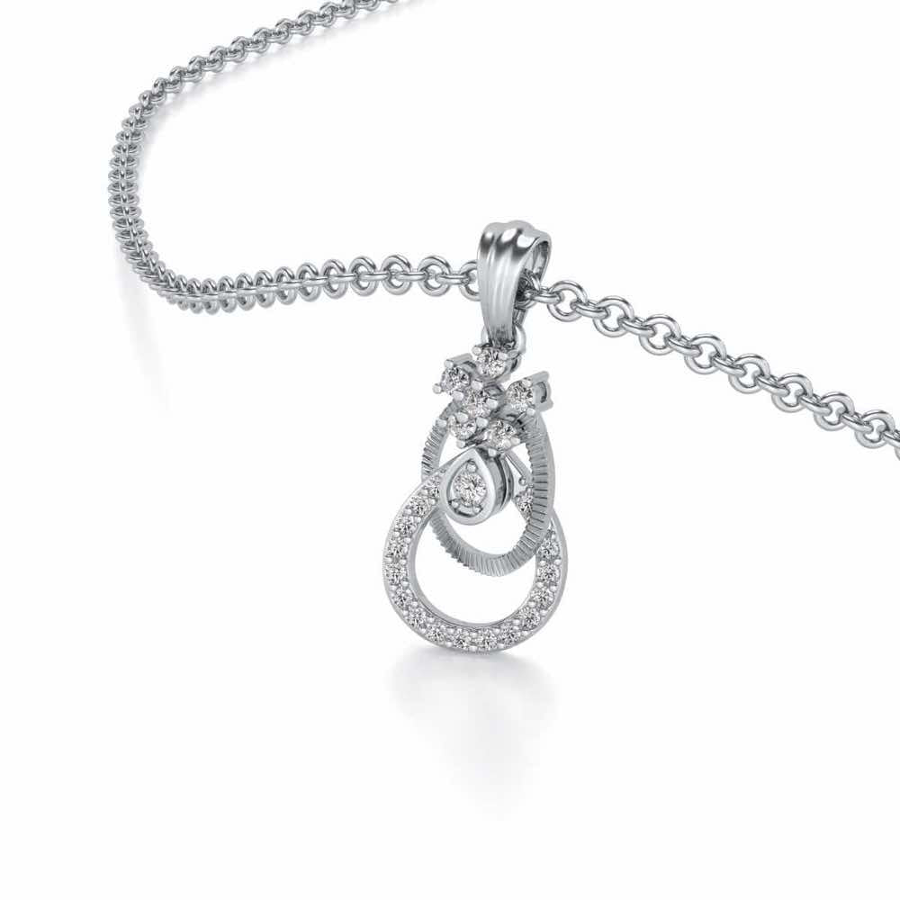 Orient Silver Pendant - White Gold - Image 2