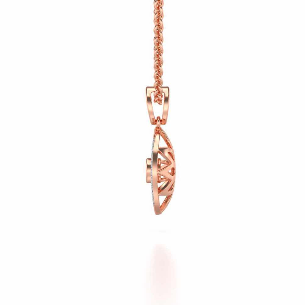 Orion Silver Pendant Earrings Set - Rose Gold - Image 4