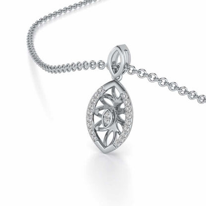 Orion Silver Pendant Earrings Set - White Gold - Image 1