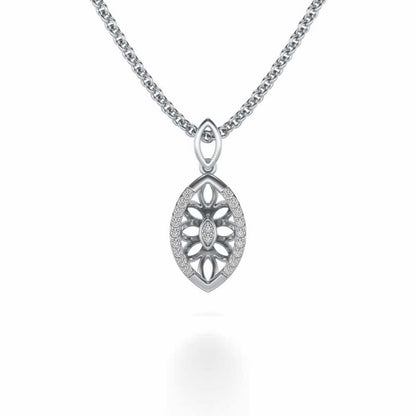 Orion Silver Pendant Earrings Set - White Gold - Image 2