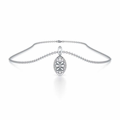 Orion Silver Pendant Earrings Set - White Gold - Image 3