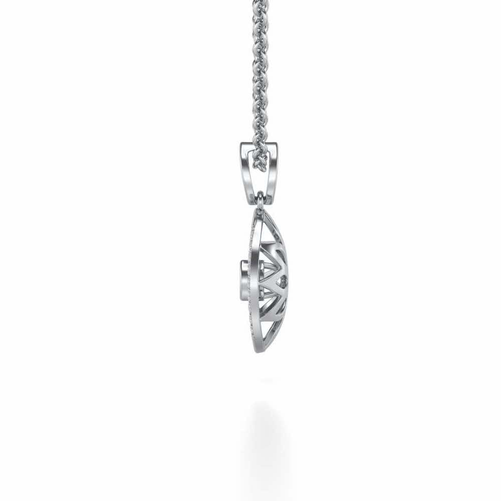 Orion Silver Pendant Earrings Set - White Gold - Image 4