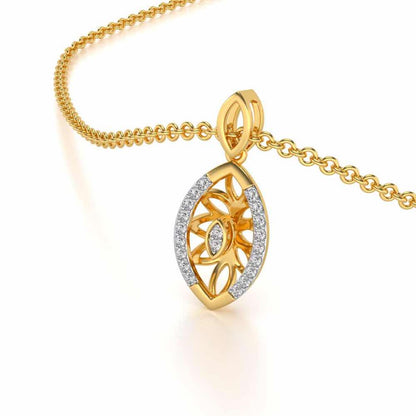 Orion Silver Pendant Earrings Set - Yellow Gold - Image 1