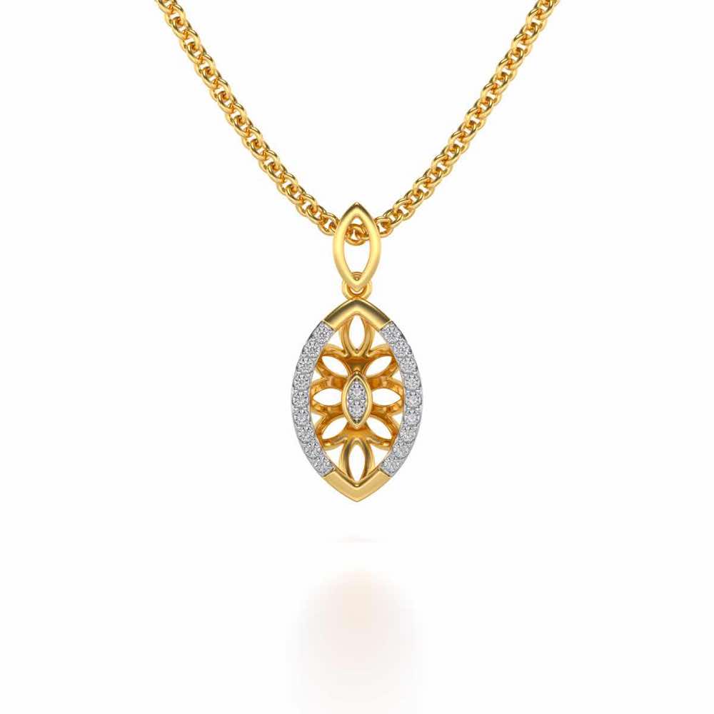 Orion Silver Pendant Earrings Set - Yellow Gold - Image 2