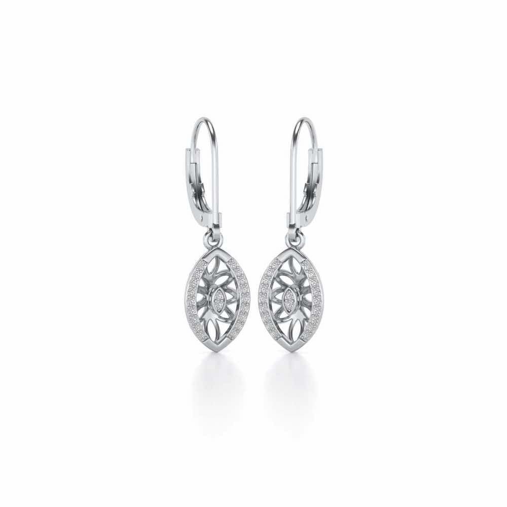 Orion Silver Earrings - White Gold - Image 2