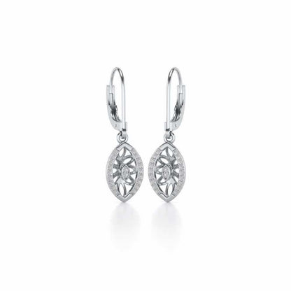 Orion Silver Earrings - White Gold - Image 2