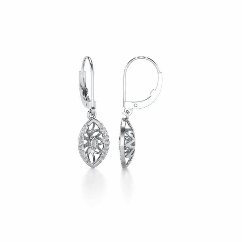 Orion Silver Earrings - White Gold - Image 4