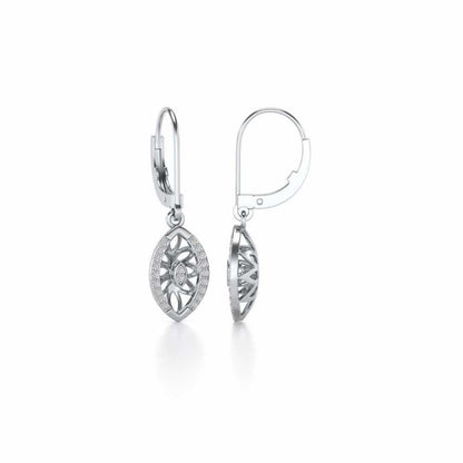 Orion Silver Earrings - White Gold - Image 4
