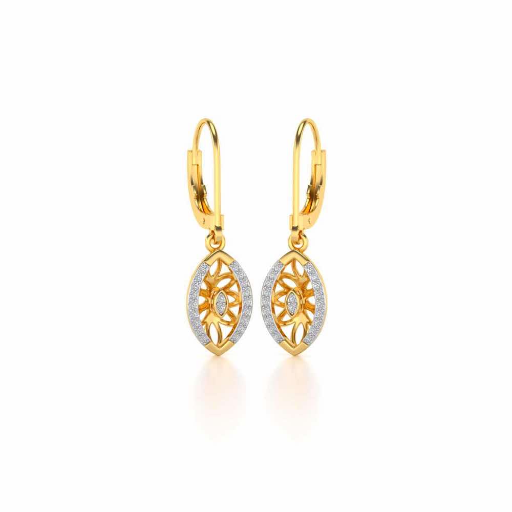 Orion Silver Earrings - Yellow Gold - Image 2