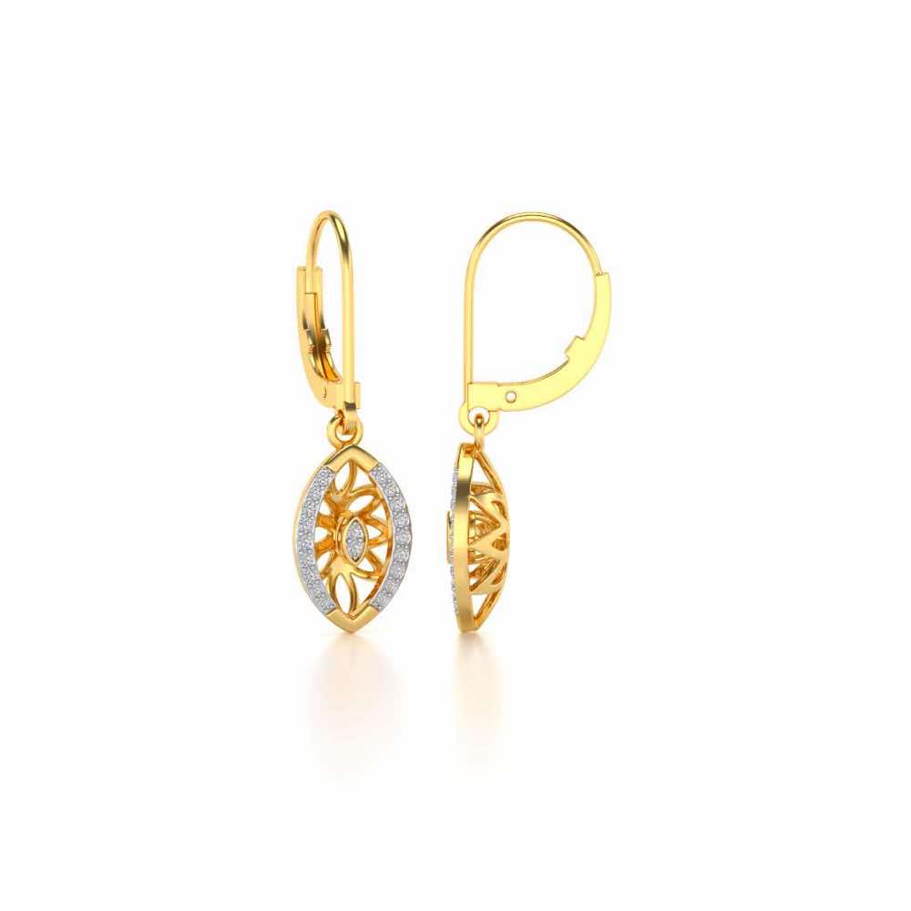 Orion Silver Earrings - Yellow Gold - Image 4