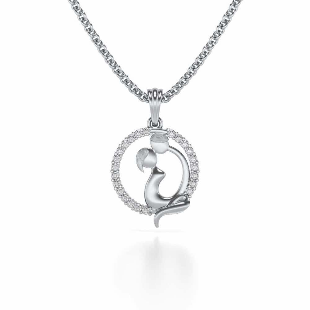 Out-Of-Love Silver Pendant - White Gold - Image 1