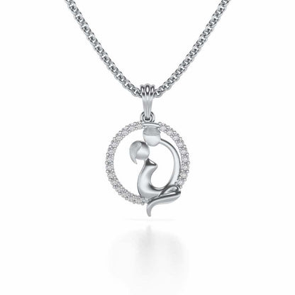 Out-Of-Love Silver Pendant - White Gold - Image 1