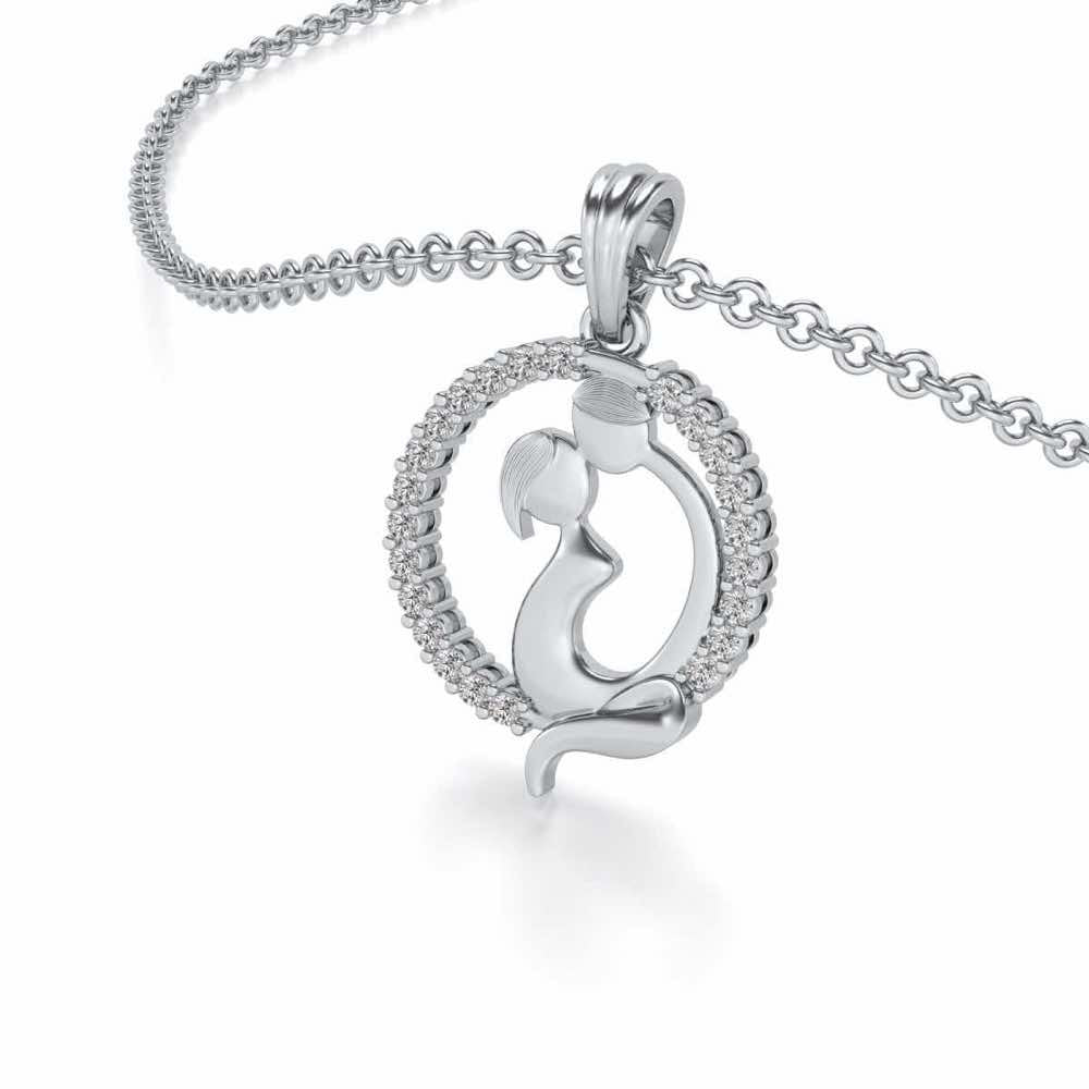 Out-Of-Love Silver Pendant - White Gold - Image 2