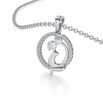 Out-Of-Love Silver Pendant - White Gold - Image 2