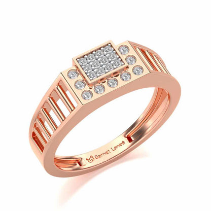 Out-Square Silver Ring For Men - Rose Gold - Image 1