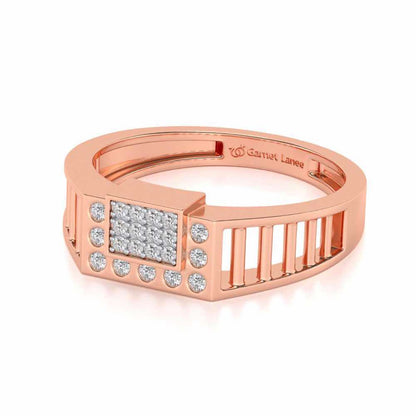 Out-Square Silver Ring For Men - Rose Gold - Image 2