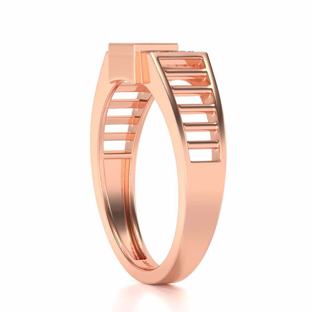 Out-Square Silver Ring For Men - Rose Gold - Image 3