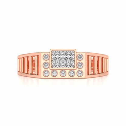 Out-Square Silver Ring For Men - Rose Gold - Image 4