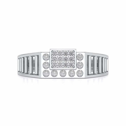 Out-Square Silver Ring For Men - White Gold - Image 4